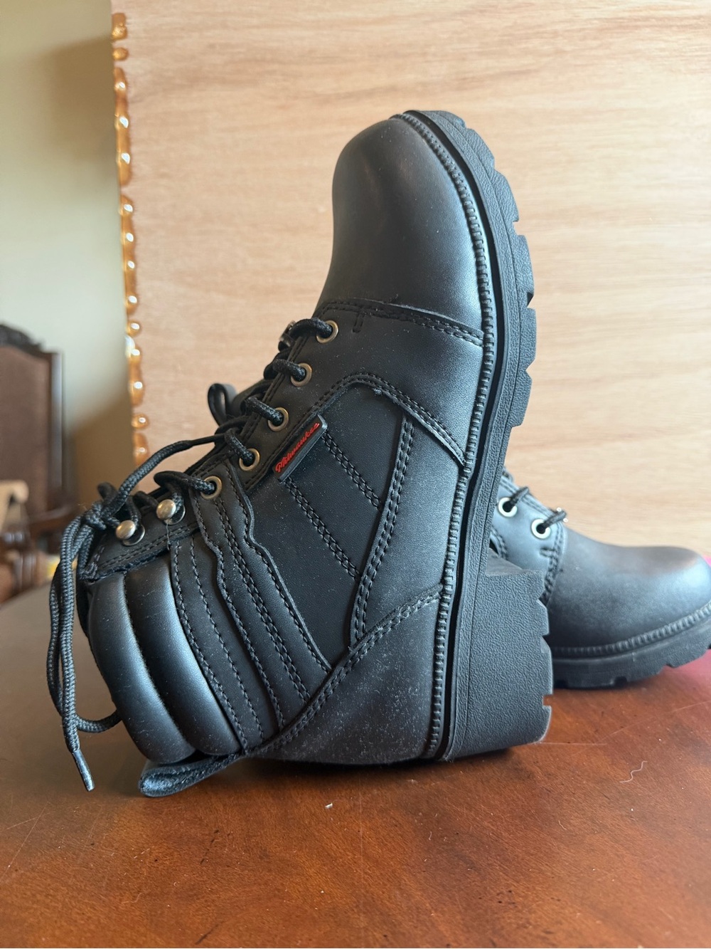 Milwaukee MB246 Women’s Black Leather Motorcycle Riding Boots Size 9C Biker